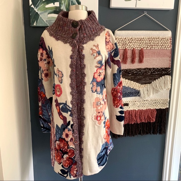 ANTHROPOLOGIE Sleeping in Snow’ Foret Cardigan Sweater. Rare. S - Picture 2 of 10